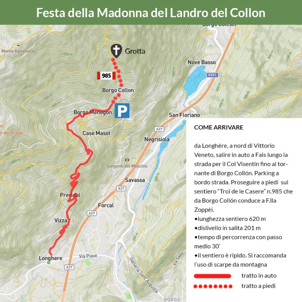 La cartina per arrivare al Landro del Collon