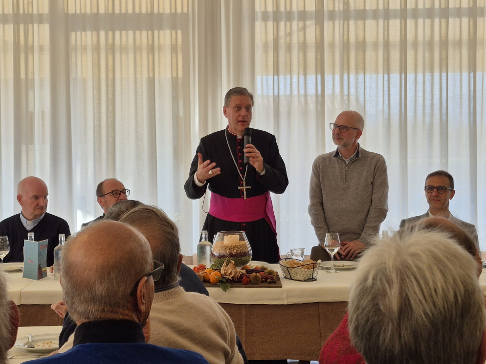 Il pranzo presso il ristorante "Al Caron" a Cordignano con il saluto del vescovo Riccardo