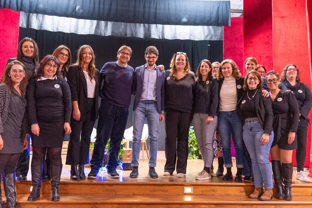 Lancini e Tonon con il Comitato genitori, promotore dell'iniziativa