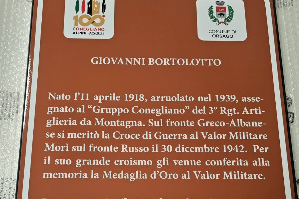 CONEGLIANO: la Sezione Ana dona cartelli stradali dedicati agli alpini